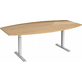 Elev8 Touch Electric Height Adjustable Boat Shaped Boardroom Tables - Meeting Room