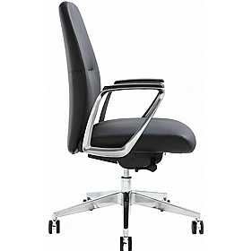 Noble Luxury Medium Back Top Grain Leather Executive Office Chair - Office Chairs