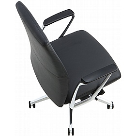 Noble Luxury Medium Back Top Grain Leather Executive Office Chair - Office Chairs