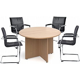 Spectra Arrowhead Round Meeting Table with Essen Chairs Bundle Deal - Meeting Room
