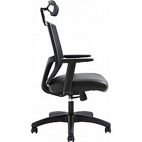 Evo Mesh & Top Leather Executive Office Chair with Pocket Sprung Seat - Office Chairs