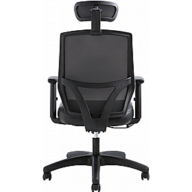 Evo Mesh & Top Leather Executive Office Chair with Pocket Sprung Seat - Office Chairs