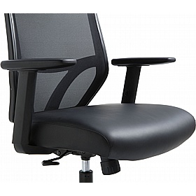 Evo Mesh & Top Leather Executive Office Chair with Pocket Sprung Seat - Office Chairs