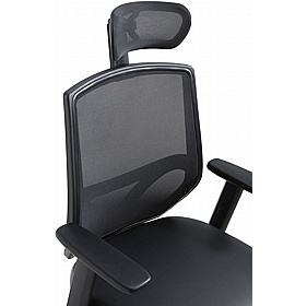 Evo Mesh & Top Leather Executive Office Chair with Pocket Sprung Seat - Office Chairs