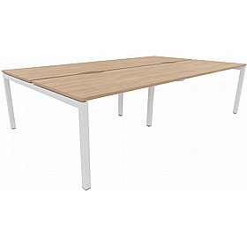 Systm 4 Person Rectangular Back to Back Bench Desks - Office Desks