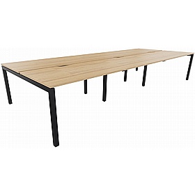 Systm 6 Person Rectangular Back to Back Bench Desks