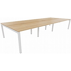 Systm 6 Person Rectangular Back to Back Bench Desks - Office Desks