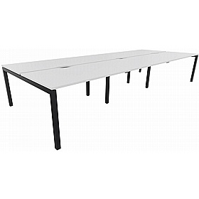 Systm 6 Person Rectangular Back to Back Bench Desks - Office Desks
