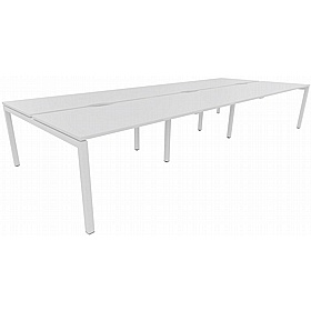 Systm 6 Person Rectangular Back to Back Bench Desks - Office Desks