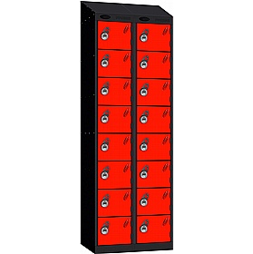 Stellar Probe Antibacterial Sloping Top 8 Compartment Lockers with Manual Combination Lock - Office Storage