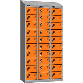 Stellar Probe Equinox Antibacterial Sloping Top 10 Compartment Lockers with Hasp and Staple Lock - Office Storage