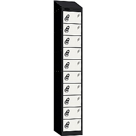 Stellar Probe Antibacterial Sloping Top 10 Compartment Lockers with Manual Combination Lock - Office Storage