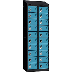 Stellar Probe Equinox Antibacterial Sloping Top 10 Compartment Lockers with Manual Combination Lock - Office Storage