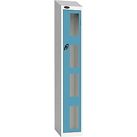 Stellar Probe Equinox Antibacterial Sloping Top Anti-Theft Vision Lockers with Hasp and Staple Lock - Office Storage