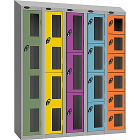 Stellar Probe Equinox Antibacterial Sloping Top Anti-Theft Vision Lockers with Hasp and Staple Lock