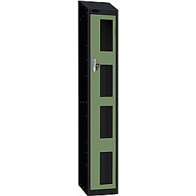 Stellar Probe Equinox Antibacterial Sloping Top Anti-Theft Vision Lockers with Digital Combination Lock - Office Storage