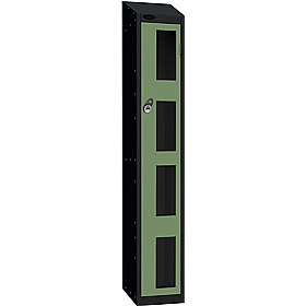 Stellar Probe Equinox Antibacterial Sloping Top Anti-Theft Vision Lockers with Manual Combination Lock - Office Storage