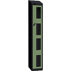 Stellar Probe Equinox Antibacterial Sloping Top Anti-Theft Vision Lockers with Coin Return Lock - Office Storage