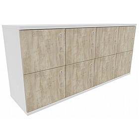 Unified Duo 8 Person Desk End Wooden Office Lockers - Office Storage