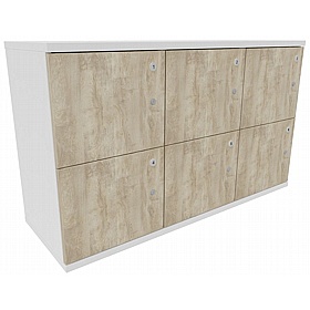 Unified Duo 6 Person Desk End Wooden Office Lockers