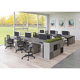 Unified Duo 4 Person Desk End Wooden Office Lockers - Office Storage