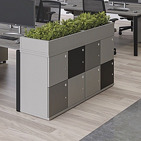 Unified Duo 4 Person Desk End Wooden Office Lockers