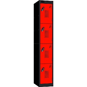 Stellar Probe Antibacterial Perforated Door Lockers with Hasp and Staple Lock - Office Storage