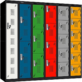 Stellar Probe Antibacterial Perforated Door Lockers with Digital Combination Lock