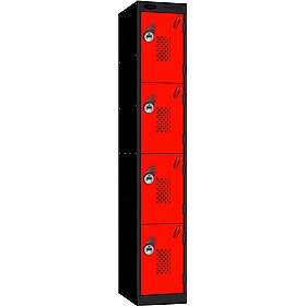 Stellar Probe Antibacterial Perforated Door Lockers with Manual Combination Lock - Office Storage
