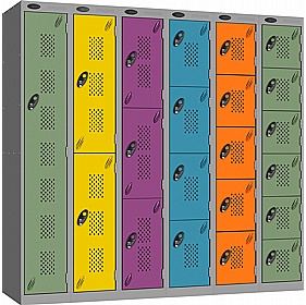 Stellar Probe Equinox Antibacterial Perforated Door Lockers with Hasp and Staple Lock