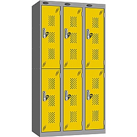 Stellar Probe Equinox Antibacterial Perforated Door Lockers with Digital Combination Lock - Office Storage