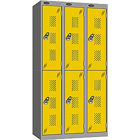 Stellar Probe Equinox Antibacterial Perforated Door Lockers with Manual Combination Lock - Office Storage