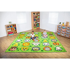 Animal Conservation Large Square Placement Carpet - School Furniture