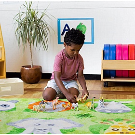 Animal Conservation Large Square Placement Carpet - School Furniture