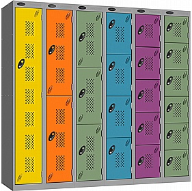 Stellar Probe Equinox Antibacterial Perforated Door Lockers with Coin Return Lock