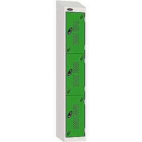 Stellar Probe Antibacterial Sloping Top Perforated Door Lockers with Cam Lock - Office Storage