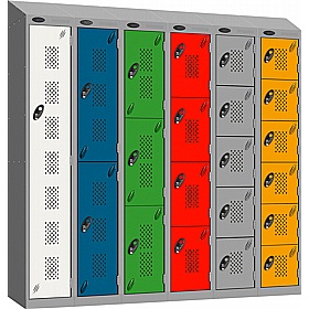 Stellar Probe Antibacterial Sloping Top Perforated Door Lockers with Hasp and Staple Lock