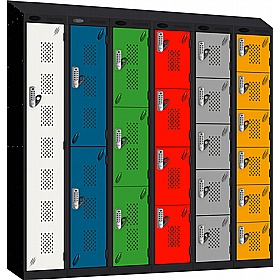 Stellar Probe Antibacterial Sloping Top Perforated Door Lockers with Digital Combination Lock