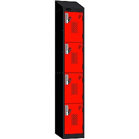 Stellar Probe Antibacterial Sloping Top Perforated Door Lockers with Digital Combination Lock - Office Storage