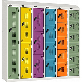 Stellar Probe Equinox Antibacterial Sloping Top Perforated Door Lockers with Cam Lock