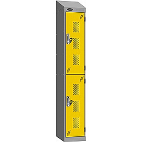 Stellar Probe Equinox Antibacterial Sloping Top Perforated Door Lockers with Digital Combination Lock - Office Storage