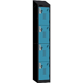Stellar Probe Equinox Antibacterial Sloping Top Perforated Door Lockers with Digital Combination Lock - Office Storage
