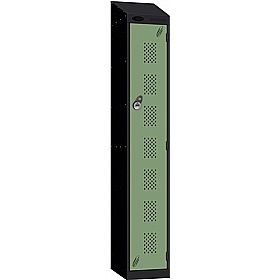 Stellar Probe Equinox Antibacterial Sloping Top Perforated Door Lockers with Manual Combination Lock - Office Storage