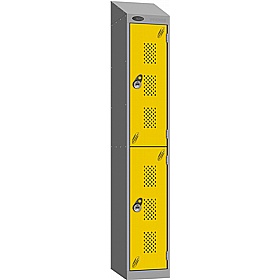 Stellar Probe Equinox Antibacterial Sloping Top Perforated Door Lockers with Manual Combination Lock - Office Storage