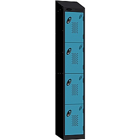 Stellar Probe Equinox Antibacterial Sloping Top Perforated Door Lockers with Coin Return Lock - Office Storage