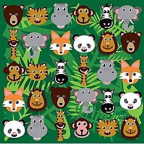 Kinder Wild Animals Placement Carpet - School Furniture
