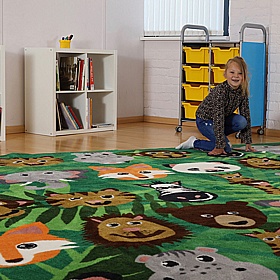 Kinder Wild Animals Placement Carpet - School Furniture