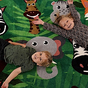 Kinder Wild Animals Placement Carpet - School Furniture