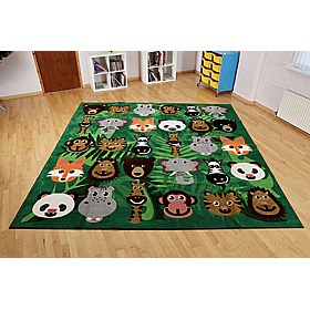 Kinder Wild Animals Placement Carpet - School Furniture