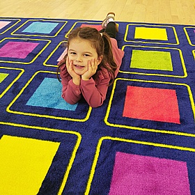 KinderColour Squares Placement Carpet - School Furniture